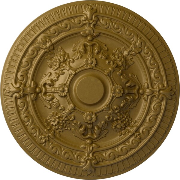 Ekena Millwork Vincent Ceiling Medallion (Fits Canopies up to 6"), Hand-Painted Gold, 26"OD x 3"P CM26VIGLS - main